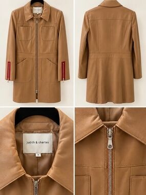 Judith & Charles mid/long-length leather coat